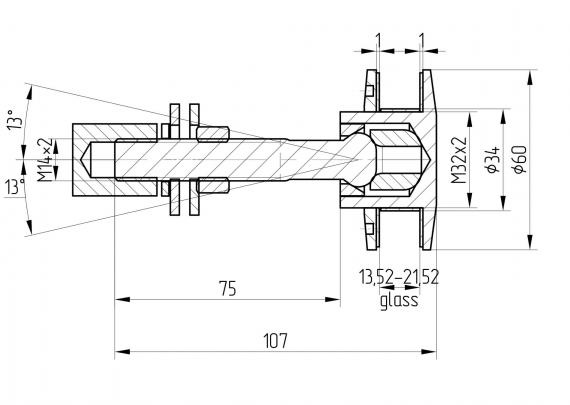 Foto Rótula móvil SP 60 mm, AISI 316, SATINADO.