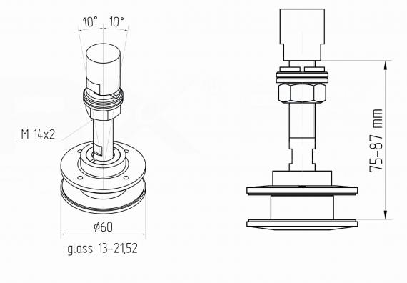Foto Rótula móvil SP 60 mm, AISI 316, SATINADO.