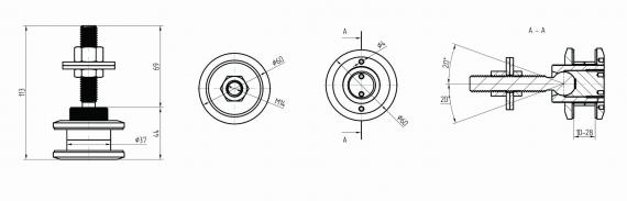 Foto Rótula móvil SPG 60 mm, AISI 316, SATINADO
