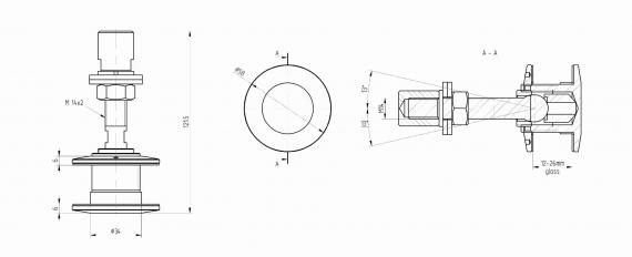 Foto Rótula móvil SPU 58 mm, AISI 304, SATINADO