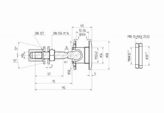 Foto Rótula móvil SPU 58 mm, AISI 304, SATINADO