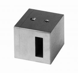 Soporte para barra cuadrada 15x5 mm IZQUIERDO, AISI 304, SATINADO