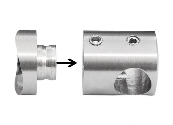 Foto Soporte para barra transversal, orificio pasante para Ø16/Ø42,4 mm, AISI 304, Pulido