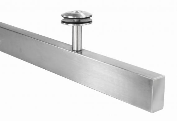 Foto Soporte para marquesina de vidrio de perfil 60x40 mm, AISI 304, SATINADO