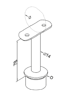 Foto Soporte para pasamanos 42,4/42,4 mm, AISI 304, SATINADO.