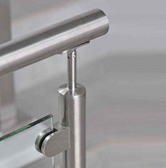 Foto Soporte para pasamanos 42,4 / 42,4x2 mm, ajustable, AISI 304, SATINADO