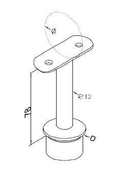 Foto Soporte para pasamanos 42,4 mm / 33,7 mm, ajustable, AISI 304, SATINADO