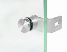 Soporte para vidrio - Ø 30/8mm, con ángulo, AISI 304, SATINADO