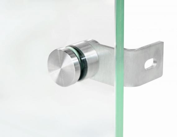 Foto Soporte para vidrio - Ø 30/8mm, con ángulo, AISI 304, SATINADO