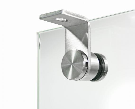 Foto Soporte para vidrio - Ø 30/8mm, con ángulo, AISI 304, SATINADO