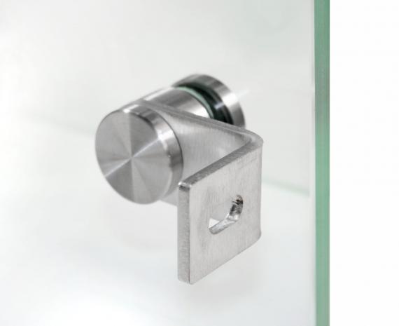 Foto Soporte para vidrio - Ø 30/8mm, con ángulo, AISI 304, SATINADO