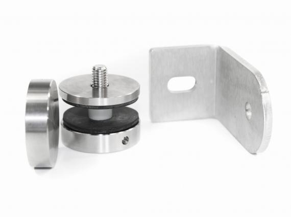 Foto Soporte para vidrio - Ø 40/8mm, con ángulo, AISI 304, SATINADO