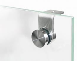 Soporte para vidrio - Ø 40/8mm, con ángulo, AISI 304, SATINADO