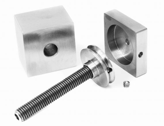 Foto Soporte para vidrio 40x40mm, dist. 30mm, AISI 304, SATINADO