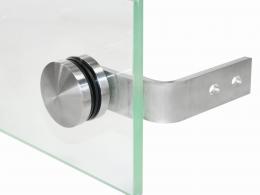 Soporte para vidrio - Ø 50 mm, con ángulo, AISI 304, SATINADO