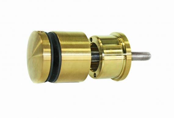 Foto Soporte puntual 50 mm, distancia regulable 35-55 mm, AISI 304, DORADO SATINADO