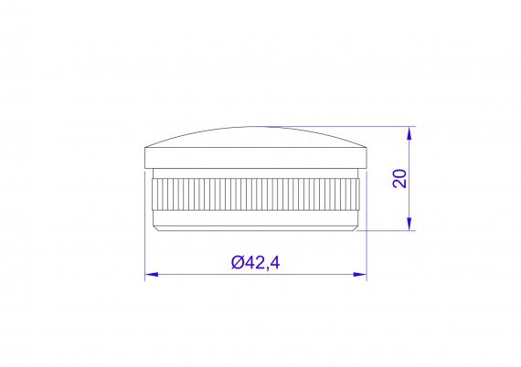 Foto Tapón final para 42,4 x 2 mm, AISI 304, SATINADO