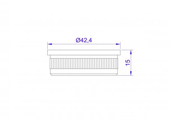 Foto Tapón final para 42,4 x 2 mm, AISI 304, SATINADO