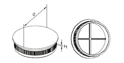 Foto Tapón final para 48,3 x 2 mm, AISI 304, SATINADO