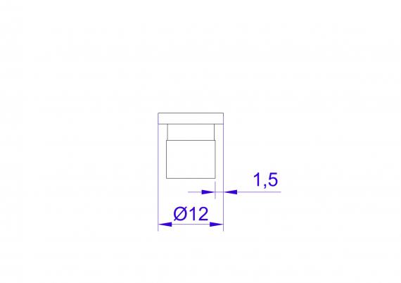 Foto Tapón terminal 12 x 1,5 mm, AISI 304, SATINADO