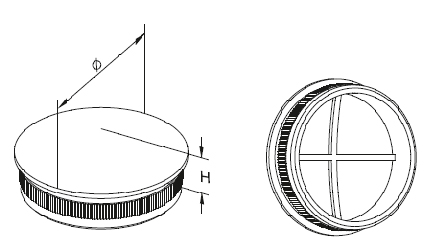 Foto Tapón terminal 42,4x2 mm, AISI 316, SATINADO