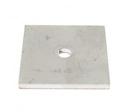 Tapón terminal 50x50x4mm orificio 8mm, AISI 304, EN BRUTO