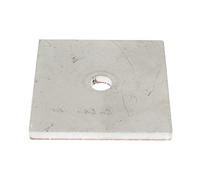 Foto Tapón terminal 50x50x4mm orificio 8mm, AISI 304, EN BRUTO