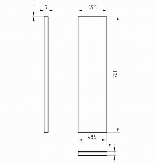 Foto Tapa de extremo de perfil izquierda ETP.002.11.AL.AL, AISI 304, ALUMINIO