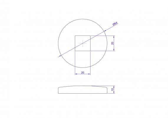 Foto Tapa para perfil 20x20/perfil 64 mm, AISI 304, SATINADO