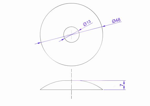 Foto Tapa para tubo 12/48 mm, AISI 304, SATINADO