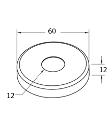 Foto Tapa para tubo 12/60 mm, AISI 304, SATINADO