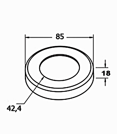 Foto Tapa para tubo 42,4/85mm, AISI 304, Pulido