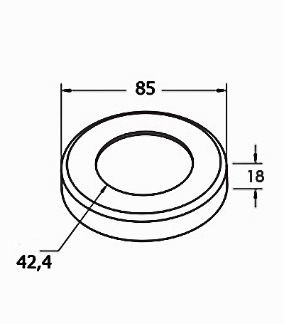 Foto Tapa para tubo 42,4/85mm, AISI 304, SATINADO