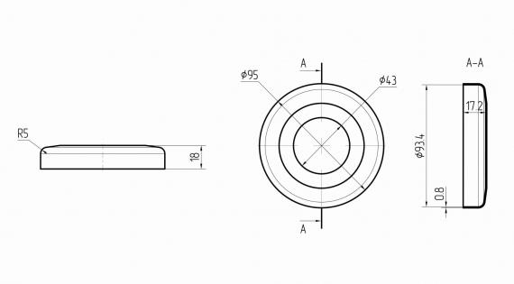Foto Tapa para tubo 42,4/95mm, AISI 316, SATINADO