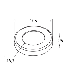 Foto Tapa para tubo 48,3/105mm, AISI 316, SATINADO