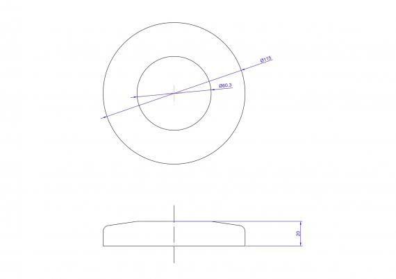Foto Tapa para tubo 60,3/115 mm, AISI 304, SATINADO