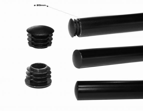 Foto Tapa plástica para tubo de 20 mm, negra