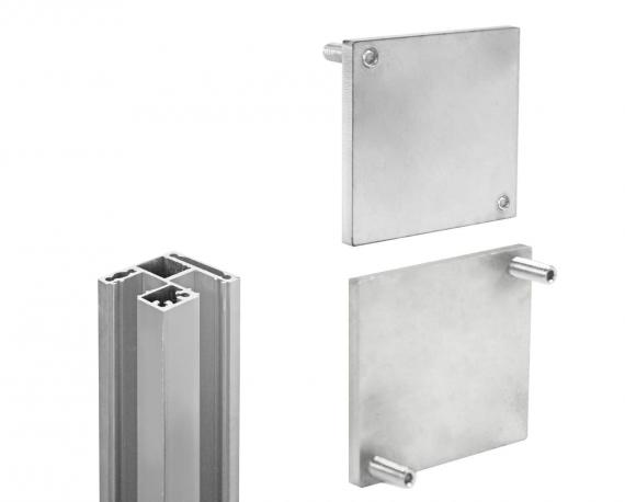 Foto Tapa terminal de ESQUINA de RANURA 55x50mm, AISI 304, EN BRUTO