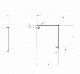 Tapa terminal de INICIO/CONEXIÓN RANURA 55x50mm, AISI 304, EN BRUTO