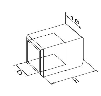 Foto Tapa terminal para perfil 12x12x2 mm, AISI 304, SATINADO