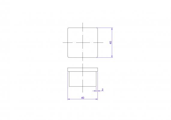 Foto Tapa terminal para perfil 40x40x2 mm, AISI 304, SATINADO