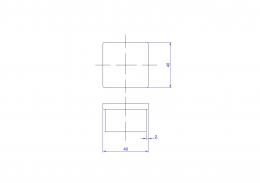 Tapa terminal para perfil 40x40x2 mm, AISI 316, SATINADO