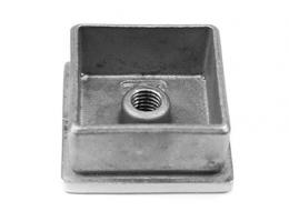 Tapa terminal para perfil 40x40x2 mm con rosca M8, AISI 304, SATINADO