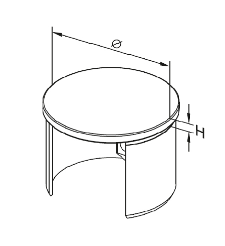 Foto Tapa terminal para ranura 42,4x1,5mm, AISI 316, SATINADO