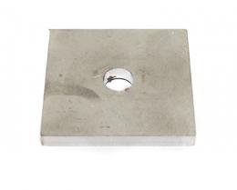 Tapa terminal para soldar 40x40x4mm orificio Ø 16mm, AISI 304, EN BRUTO