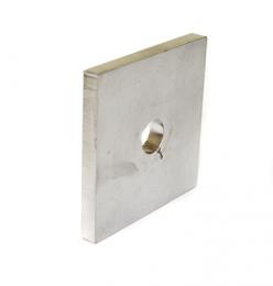 Tapa terminal para soldar 40x40x4mm orificio Ø 16mm, AISI 304, EN BRUTO