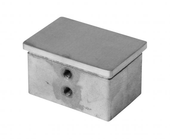 Foto Tapa terminal para tubo ranurado 60x40x1,5mm, AISI 316, SATINADO