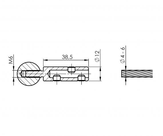 Foto Terminal para cable 4-6 mm, AISI 316, SATINADO
