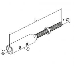 Terminal para cable de acero 6 mm, AISI 304, SATINADO