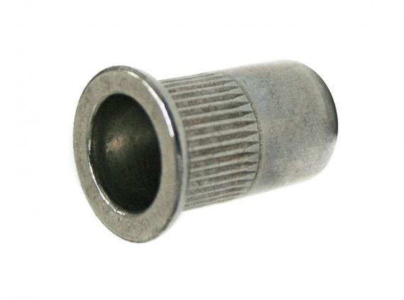 Foto Tuercas remachables - M6, acero inoxidable, mini cono, AISI 304 (A2), BRIDA PLANA